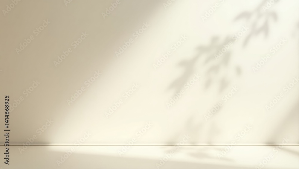Elegant Empty Room with Natural Light and Shadow Elegant Empty Room with Natural Light and Shadow