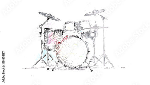 a vintage drum set leaning against a textured, rustic wall. The drums have a natural wood finish with a glossy sheen, showcasing a traditional body shape with a rounded belly and a narrow rack tom. 
