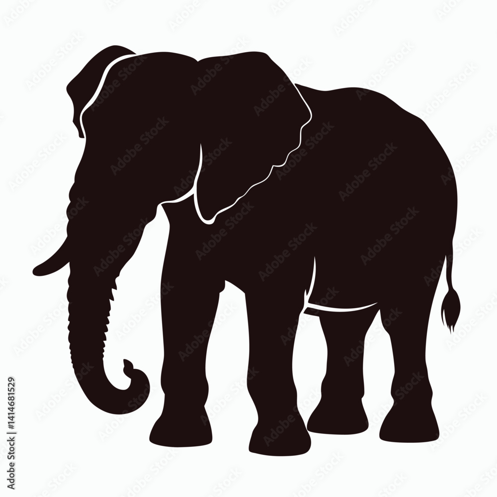 Obraz premium Elephant Silhouette Vector Illustration.