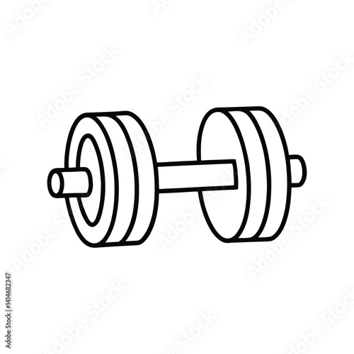 Dumbbell vector illustration icon. gym workout equipment fitness training weight lifting icon design