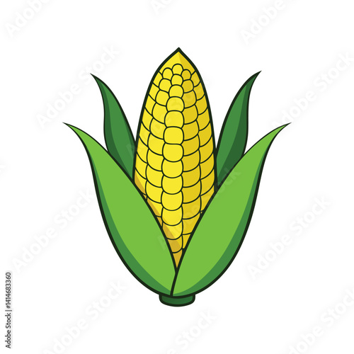 Corn vector illustration fresh vegetable healthy food organic farm produce icon design