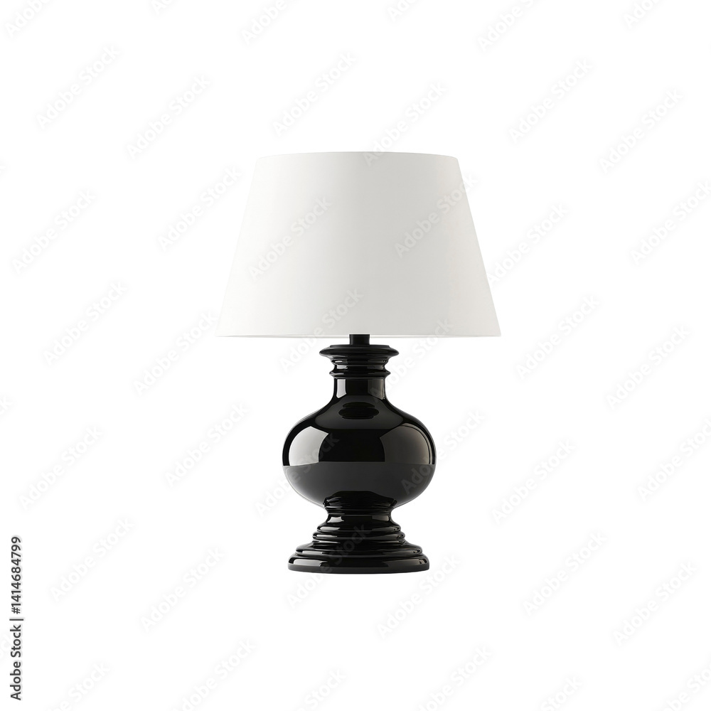 Elegant Black Table Lamp with White Shade - Modern Home Decor Elegant Black Table Lamp with White Shade - Modern Home Decor