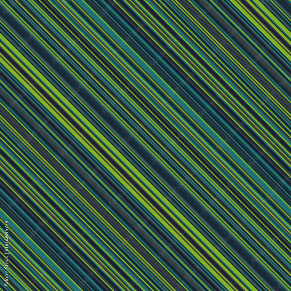 Obraz premium Dynamic diagonal lines in teal, green, and dark shades create a vibrant, modern abstract pattern. Perfect for backgrounds, website design, or textile prints, this image evokes energy and movement.