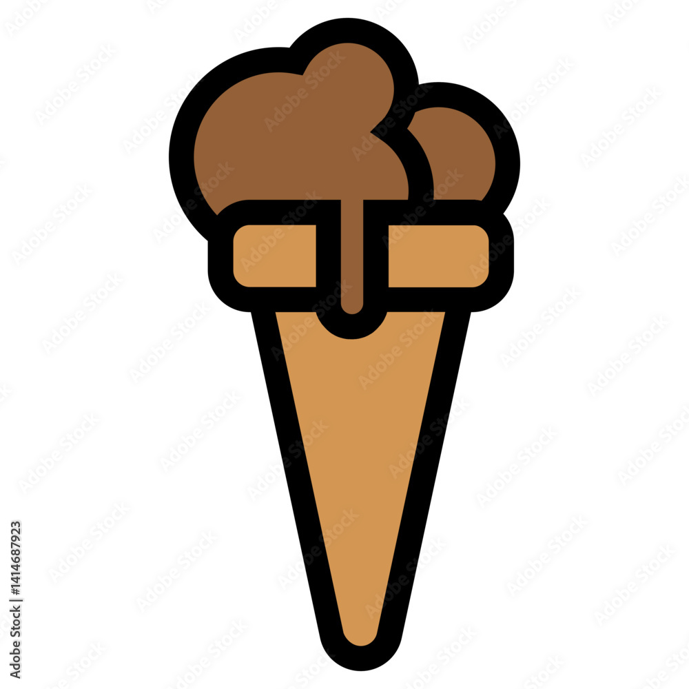 Ice Cream Horn Flat Icon Ice Cream Horn Flat Icon