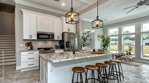 Modern Farmhouse Kitchen Design: Open Concept with Granite Island