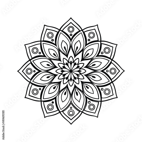 abstract floral mandala vector ornament.