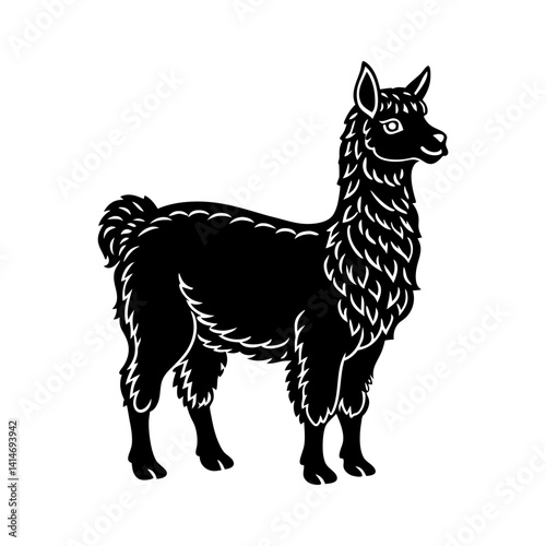 alpaca-silhouette vector illustration