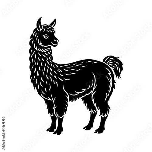 alpaca-silhouette vector illustration