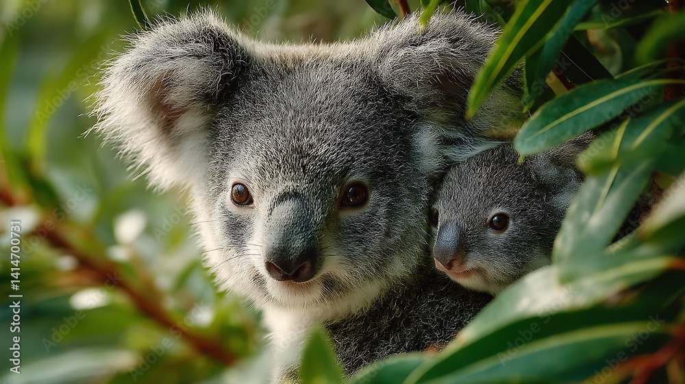 Obraz premium Baby Koala with Mother