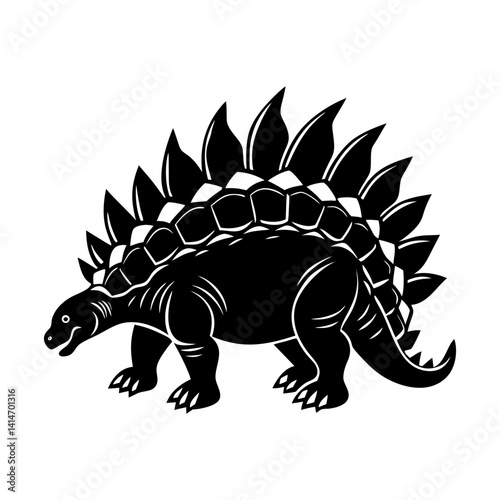 ankylosaur silhouette vector illustration