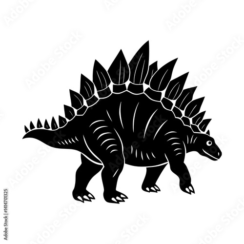 ankylosaur silhouette vector illustration