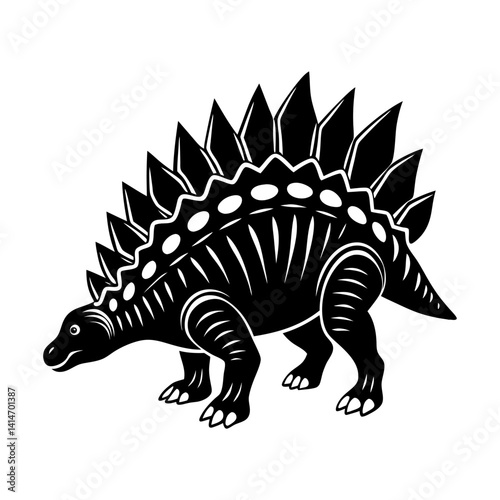 ankylosaur silhouette vector illustration