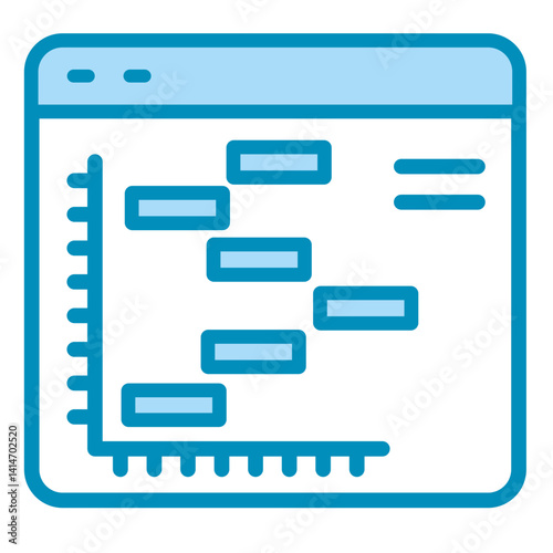 Gantt Chart  Icon Element For Design
