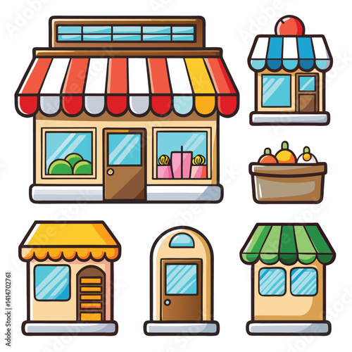 Cartoon Shop Buildings