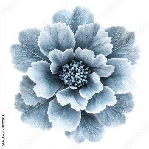 Dusty Miller Flower on White Background