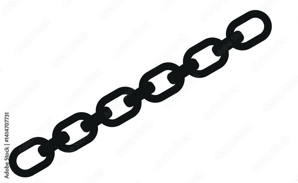 Obraz premium Black and white chain link vector. Vector white background