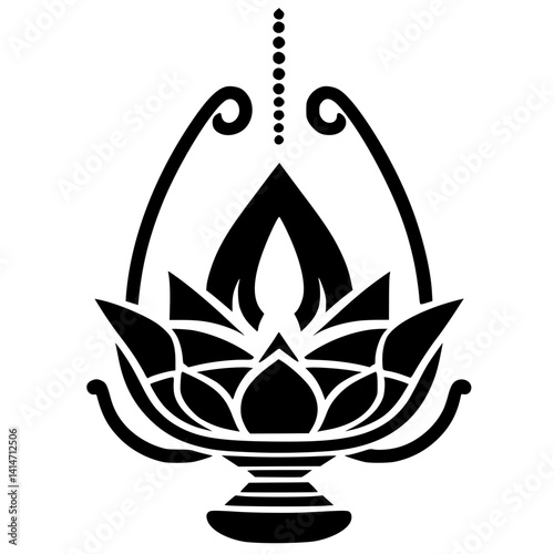 Silhouette of Vesak Day decoration