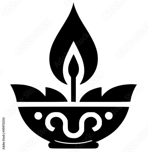 Silhouette of Waisak celebration torch