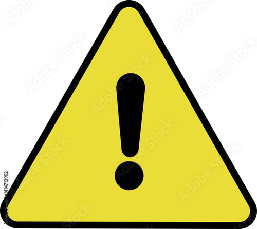 Warning danger circle icon in flat isolated on transparent background