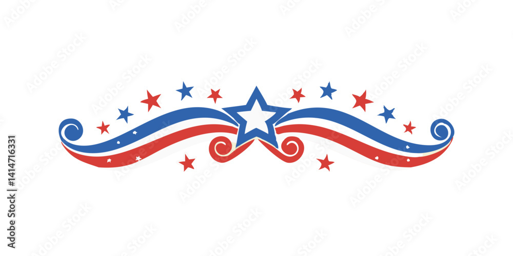 custom made wallpaper toronto digitalSwirled patriotic banner with central star	