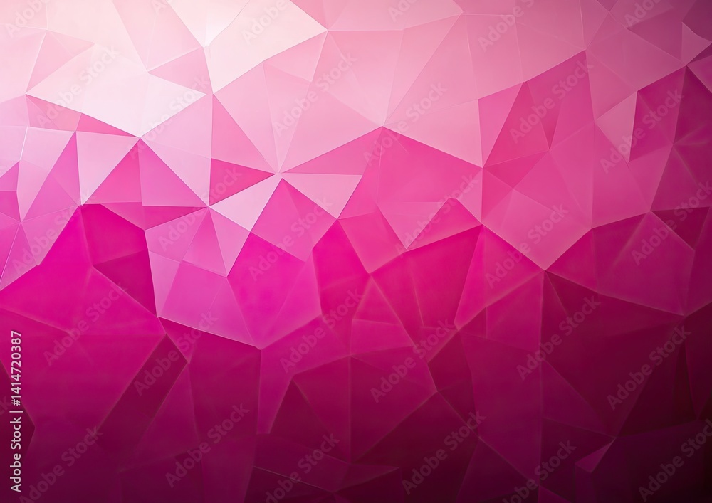 Fototapeta premium Abstract pink gradient triangle mosaic, geometric crystal design, polygonal pattern