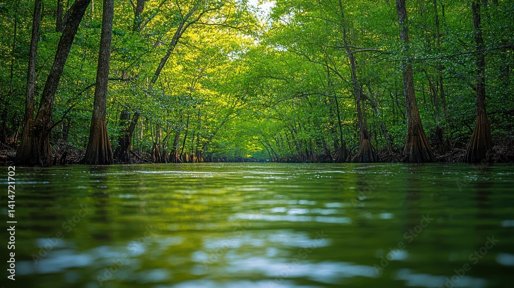 Obraz premium Lush Green Riverway