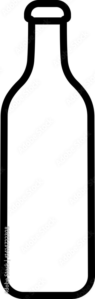 Wine bottle icon in line style. Shape of traditional glass bottle of still wine. isolated on transparent background Wine bottle icon in line style. Shape of traditional glass bottle of still wine. isolated on transparent background