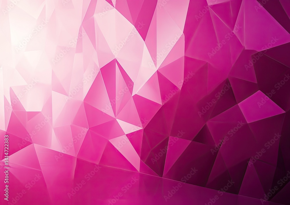 Abstract Polygon Art, Pink and White Geometric Shapes Background, Light and Shadow Play Abstract Polygon Art, Pink and White Geometric Shapes Background, Light and Shadow Play