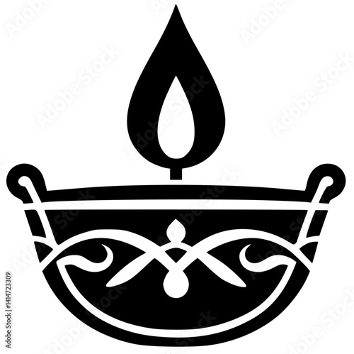 Silhouette of Waisak celebration torch