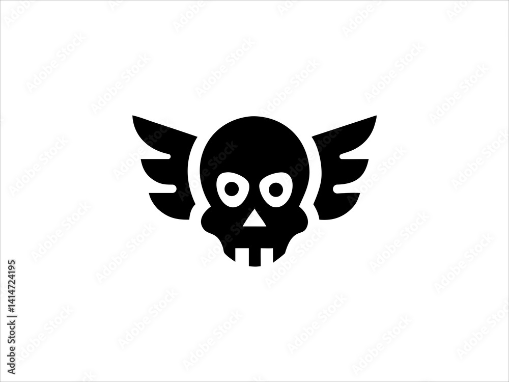 Obraz premium Bold Skull with Wings Graphic Design