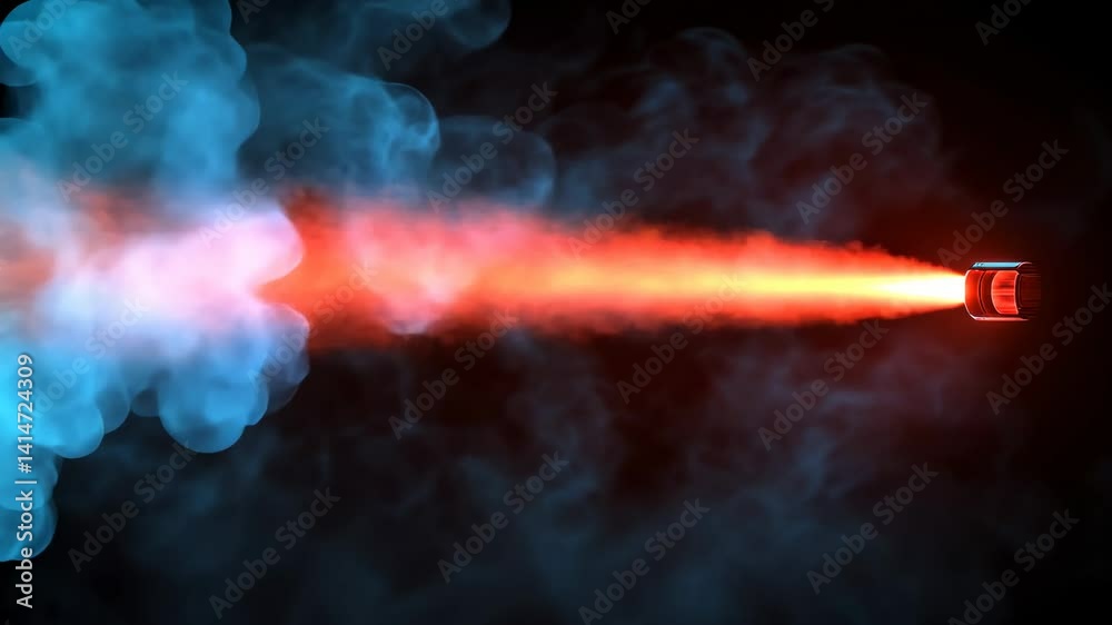 Fiery Propulsion: A Digital Rendering of a Rocket's Exhaust Plume