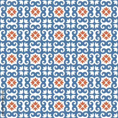 Azulejo tile, seamless pattern, portugues design