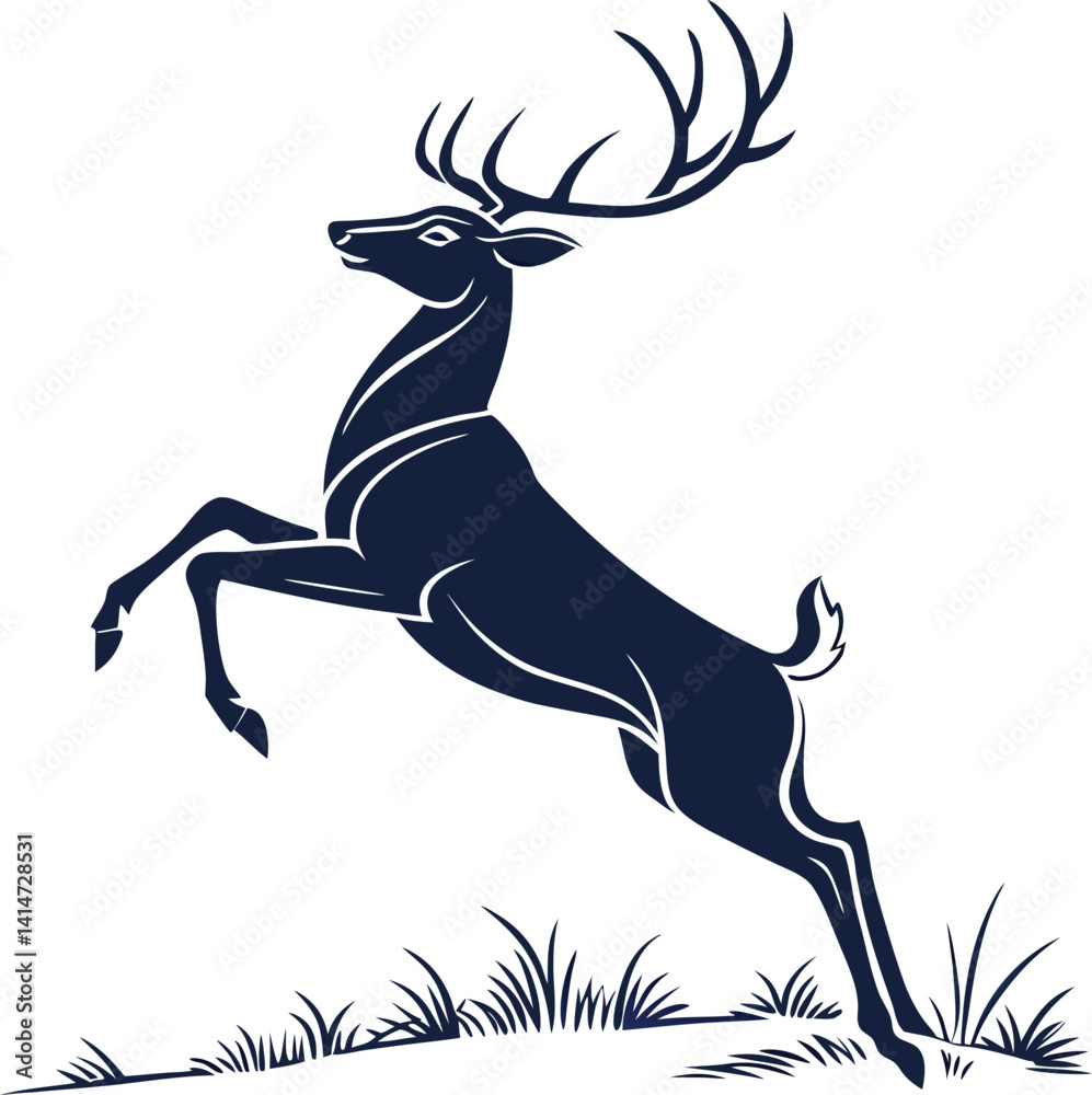 Obraz premium running deer vector illustration