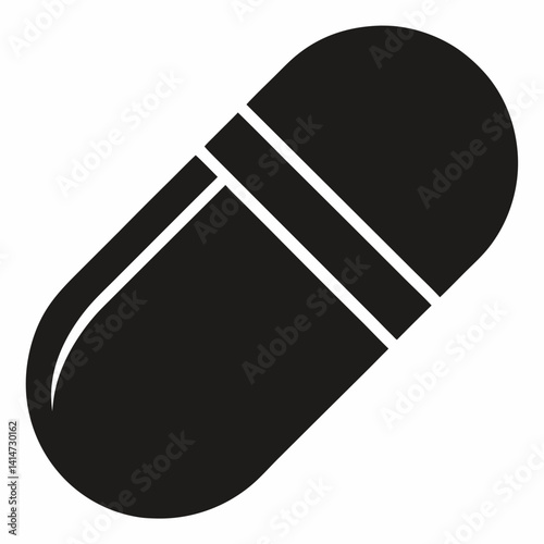 Capsule silhouette icon on white background