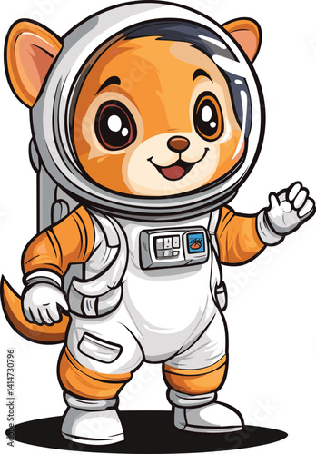 Cartoon animal character in a spacesuit