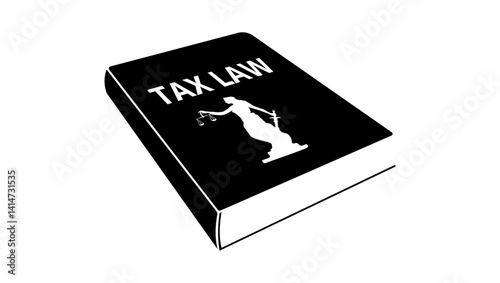 Tax Law , black isolated silhouette