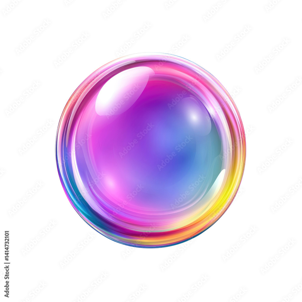 Vibrant iridescent sphere, colorful glossy bubble, abstract 3D render Vibrant iridescent sphere, colorful glossy bubble, abstract 3D render
