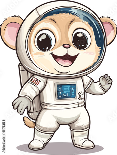 Cartoon animal character in a spacesuit