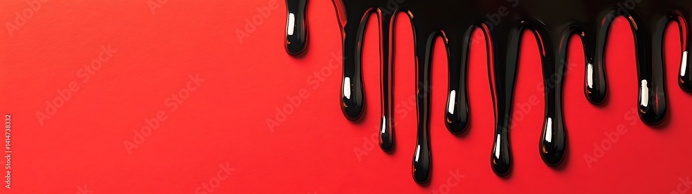 Obraz premium Dripping Liquid on Red Background