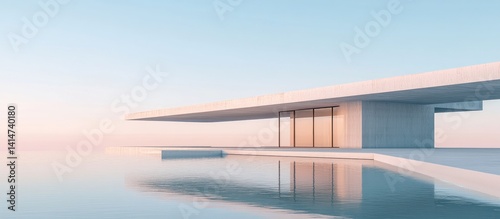 Modern minimalist home over water