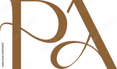 letters P and A stylish logo