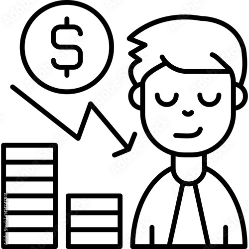 Bankruptcy Icon Vector Element