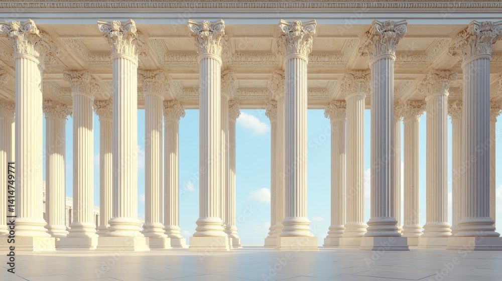 Fototapeta premium Majestic Classical Columns Greek Architecture Temple Pillars