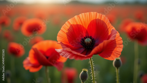 Wallpaper Mural Flowering opium poppy Papaver somniferum on a field in spring. Opium poppy, Papaver somniferum is a species of plant. Opium and poppy seeds come from poppies Torontodigital.ca