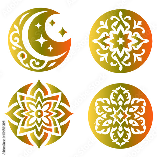 Legendary Eid-ul-Adha golden mandala infused with intricate Islamic patterns