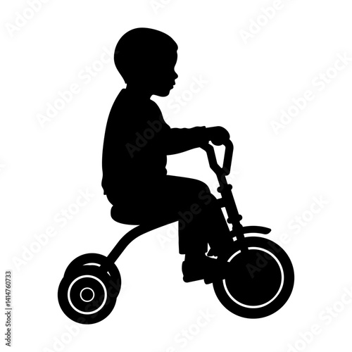 child riding a tricycle Silhouette illustration