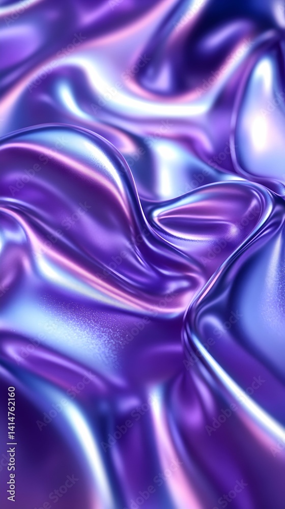 Obraz premium Abstract Swirling Purple And Silver Metallic Paint Texture