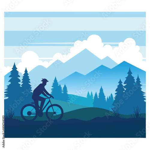 Mountain Biking in Scenic Landscape