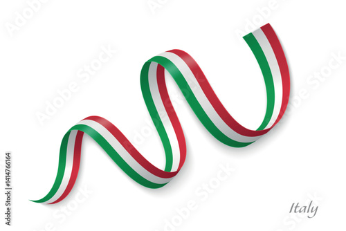 Obraz na płótnie Italy flag ribbon waving with national colors w salonie