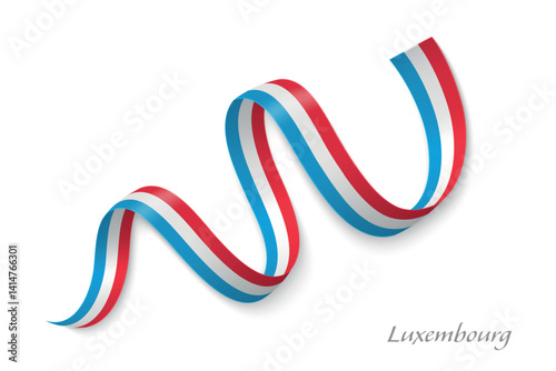 Obraz na płótnie Luxembourg flag ribbon waving with national colors w salonie